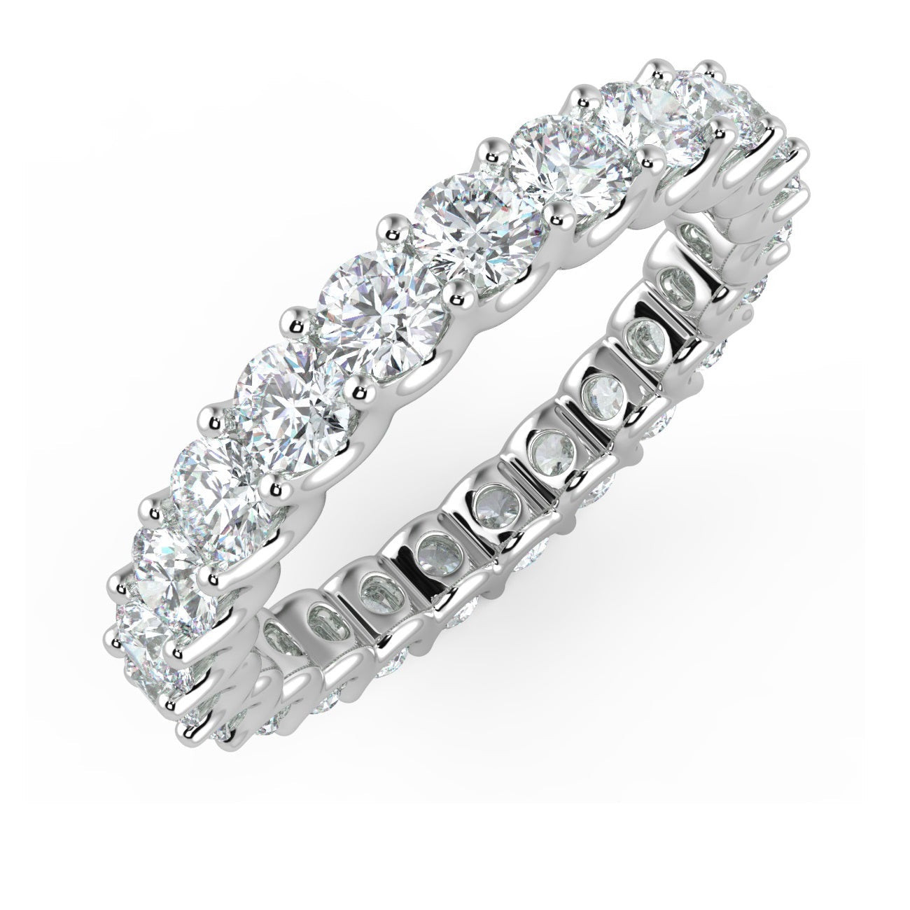 1 CARAT ROUND DIAMOND CLAW SET U PRONG FULL ETERNITY RING CUSTOMIZE YOUR OWN